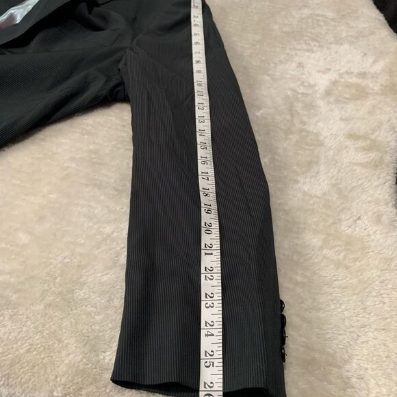 New Fubu Collection Mens Black White Striped Button Blazer Jacket Size 50L - Picture 7 of 10